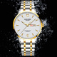 Longines Watch Watch -Männer Klavier Trendy Business Mechanical Watch Top Ten Marken von wasserdichtem leuchtend geeigneten Herren Uhr L728 Herren Gold und Weißes Gesicht