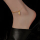 Huntery signed good luck anklet for women 18K gold plated niche high-end sense ins cool style internet celebrity simple personality signed on anklet