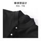 Mr. Cloth Fashion Stand Collar Pure Cotton Men's T-shirt Spring and Summer New Slim Black Short Sleeve Business Casual AT12023 Black 2XL (185)