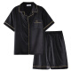 Catman MiiOW pajamas men's summer thin ice silk short-sleeved teenagers can wear men's 2025 new home clothing set 12532 [Yunduo Cotton Crepe] L (suggested height 170, weight 100-13