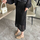
S.SOFEA Korean style square head thick heel sandals for women 1283-16 black 35