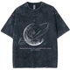 Opeodly American High Street Trendy Brand T-shirt à manches courtes pour garçons Retro Retro Trendy Casual Washing