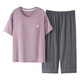 
Meijun large size pajamas for women in summer modal short-sleeved loose women's cropped pants home clothing set summer thin XPW7029 M