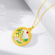 Mingzuan International Qianlijiangshan 18K gold pendant women's enamel inlaid au750 gold pendant necklace as a birthday gift for girlfriend