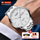 Loegsinss Watch Herren wasserdichte leuchtende leuchtende vollautomatische mechanische Uhr Top Ten Brands Hollow Men's Watch L728 Natural White Floor Upgrade -Geschenkgürtel + Pixiu