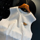 
Cotton loose American vest men 2025 summer trend printed sleeveless T-shirt vest casual sports sweatshirt T-shirt men HJ9906-1 white XL [suitable for 124-140Jin [Jin equals 0.5 kg] wear]