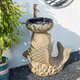 Jiu Mo Chongcai outdoor wash basin balcony terrace floor-standing one-piece column wash basin garden outdoor courtyard wash basin Lucky Dali wash basin + single cold water faucet