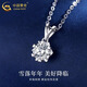 CHINA GOLD PT950 Platinum Snowflake Pendant Women's Fashion Platinum Necklace Valentine's Day Birthday Gift for Girlfriend and Wife Platinum Snowflake Pendant About 1.1g White - Free Silver Chain