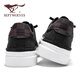 Sieben Wolf -Männerschuhe Sommer 2025 Neue Brettschuhe Herren -Leinwandschuhe Dicke Sohle atmungsaktive Männer lässige Schuhe Vielseitige Männerschuhe flache Schuhe schwarz [atmungsaktives Stil] 42 (260 mm) [Standard Lederschuhgröße]