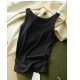 Summer Nuevo chaleco sin mangas de algodón para mujeres que usan una camisa base con un ajuste delgado y versátil atuendo de mujeres de mujeres Z Yuren 1050 White L