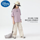 Disney Girls Summer Set para niños 2025 Nuevo deporte de moda Manija corta Girls Grandes pantalones de trabajo para niñas de verano para niños 15265 Apricot + 9928 Purple 120 cm