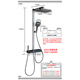 Hongtai Shower Set Galaxy Ambient Light Storage Table Digital Display Household Bathroom Square Tube Pressure Large Water Output 1289 1289 Milk White Ambient Light Shower + Installation