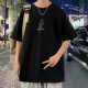 GTYUWVG纯棉T恤男潮牌潮流休闲宽松圆领短袖男生青少年夏季新款百搭体恤 3892蓝色 M 约100-120斤可穿