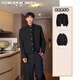 Singmonkey -Anzug Jacke Herren Frühling und Herbst New Chinese Style Herren -Gelegenheitsanzug Ständer Halsband Kurzer Yuppie Schulter -Pad -Jacke Set Schwarzer Anzug + schwarzer Pullover + Schwarze Hosen xl