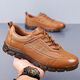 Région occidentale Camel 100% Top Layer Chaussures en cuir en cuir décontracté Chaussures en cuir de sport pour hommes Souppe à la semelle douce et à la semelle de bœuf Tendon de bœuf à usure Sole Sole Cuir Chaussures Jaune 9905 41
