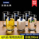 Copa de vidrio de vidrio de vidrio Copa de agua para el hogar Copa de té taza de leche Copa de leche Copa de agua bebida Copa de bebidas 6 Set 6 paquetes/290 ml de alta gama 13790+ Porta de desagüe Portal