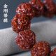 藏式机刷玉化金刚菩提天然菩提籽牛角三通佛珠手串男士国风手链 牛角三通+葫芦约15~20mm(5瓣)