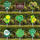 Cartoon green signboard care for small lawn prompts customized flower and grass slogans instructions outdoor garden tree warnings A-21 50x70cm