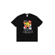 
AAPE short-sleeved ape man camouflage summer cartoon print loose versatile men and women tops, half-sleeved A691 black M