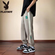 
Playboy (PLAYBOY) summer thin ice silk pants boy junior high school students loose straight casual trousers teenagers big children's sports pants KB-K9901-1 gray M 75 to 105 Jin [Jin equals 0.5 kg]