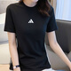 阿迪达斯 （adidas）套装女装25夏季新款时尚圆领短袖T恤透气跑步运动裤直筒裤 两件套 两件套/简约潮流 S