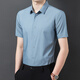 2025 neues Shirt mit kurzärztem Hemd für Herren Sommer Mulberry Silk Casual Business Solid Color Shirt-Sex-Hemd mit mittlerem Alter Roland Grey L 175 Vorschläge [130-150jin [Jin entspricht 0,5 kg]]