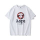 AAPE Trendy Brand Ape Pure Cotton New Affe Kopf Sommer vielseitig lose kurzärmelige Tarn-Cartoon-Buchstaben gedrucktes T-Shirt 723# White L.