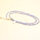 Guran Natural Clavicle Chain Women's Original Design Colored Gemstone Beaded Neck Ornament Blue Moonlight Crystal Pendant Necklace Light Purple 40cm3mm