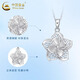 China Gold (CHINA GOLD) Platinum Flower Blooming Wealth Pendant Hollow Platinum Necklace Practical Valentine's Day Gift for Girlfriend and Birthday Gift for Wife PT950 Platinum Flower Blooming Wealth Pendant About 5.8g Free Sterling Silver Chain