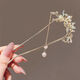 Jieyi super fairy lily of the valley pearl tassel U-shaped hairpin women's new Chinese style hairpin hairpin ancient style cheongsam accessories 1 white lily of the valley tassel U-shaped hairpin 13cm