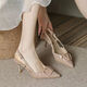 Feiyao 6cm nackt hochheelierte Sandalen für Frauen. Sommerhochzeitsschuhe sind nicht leicht zu müde mit Röcken. High-End- und elegante 38 mit hohem Hubheeled Sandalen nackte 6 cm