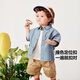 Mini Bala pure cotton boy's work style short-sleeved shirt summer new baby light top