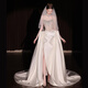 La nouvelle robe de mariée légère en satin française à une épaule de Qinchi pour les femmes 25 Nouveau style Bridal Small-und Tail Bienvenue Blanc Small Liviling Tail Veil + Gants xl Single Taille