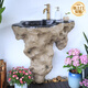 Yushixuan courtyard outdoor washbasin garden B&B washbasin courtyard terrace wall-mounted integrated washbasin outdoor imitation stone Yingshan washbasin (without faucet)