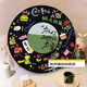 Weilida Ten Qintian Figures Hand-painted graffiti vinyl record DIY digital oil painting ornament decoration painting unzipped handmade RS16778 diameter 40cm thick solid wood inner frame