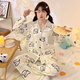 COLORFUL GEMS imitation cotton pajamas for women long-sleeved cartoon cute home clothes for outdoor wear Guangzhou Thirteen D6173 170 M