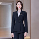Zi Mei Qiao Professional Suit Suit for Women 2025 Autumn and Winter Fashion Temperament Hotel Front Desk Manager Formal Jewelry Store Work Clothes Blue Suit XL (Recommended 115-125 Jin Jin equals 0.5 kg)