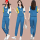 Pierre Cardin Ice|Silk Short Sleeve Sports Suit Running Women's Summer 2025 New Loose Slim Fashion Fashion Casual Two Pieces 1389 Blue M (Recommended 100 Jin Jin is equal to less than 0.5 kg)