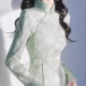 冠贸裴紫色缎面新中式盘扣衬衣女 紫色 4839 M