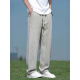 JIANGONG Jiangong International luxury high-end brand Tennis linen casual pants for men's summer thin drooping sports pants loose 8266 blue L