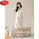 
LangSha (LangSha) confinement clothes for women with breast pads for confinement clothes for women in spring and autumn long pure cotton breastfeeding and postpartum nightgown feeding during pregnancy AM-11991-DK1008 M