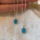 Aquamarine pendant S925 silver natural stone necklace women's accessories 2025 new style simple light luxury total length about 46cm