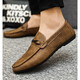 
Red Dragonfly 2025 new men's shoes, one-foot-punched bean shoes, men's business loafers, men's black breathable soft-soled leather shoes, YL-D831 brown 39