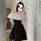 Fhhuabd One-Shoulder-Kleid 2024 Sommer neuer Stil Goldener Stil Lotus Blatthals Schlankes hip geschaltetes sexy Geburtstagskleid für Frauen 7374 Bilder S [vorgeschlagen 95 Jin [Jin gleich 0,5 kg] unten]