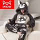 
Catman (MiiOW) coral velvet pajamas for men autumn and winter style plus velvet thickened teenagers big children large size winter home clothing set XQ 9926 chinchilla M is x men's style L (suitable for height of about 170c,