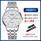 Longines Watch Watch -Männer Klavier Trendy Business Mechanical Watch Top Ten Marken von wasserdichtem leuchtend geeigneten Herren Uhr L728 Herren Gold und Weißes Gesicht