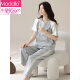 Modal Pajamas de algodón de manga corta Traje para mujeres Pantalones de verano Ropa para el hogar Estilo coreano Se puede usar en el exterior de la caricatura de verano Pajamas Y9717 m (recomendado 75-95Jin [Jin equivale a 0.5 kg])