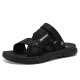 Huili men's shoes 2025 new two-wear slippers summer soft-soled beach shoes men's middle-aged versatile sandals black 41