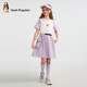 Hush Puppies children's clothing for children, girls and older children, summer energetic, youthful, fashionable, playful workwear style casual dress, ice blue purple 120