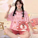 Xushansi Internet Celebrity Style Pyjamas für Frauen große Größe 200 Jin [Jin ist gleich 0,5 kg] Sommer kurzärmelige Shorts süß und niedlich fett mm Home Kleidung Neue Sommerstil 679 Grüne Dinosaurier M Empfohlen 80-90 Jin [Jin gleich 0,5 kg]